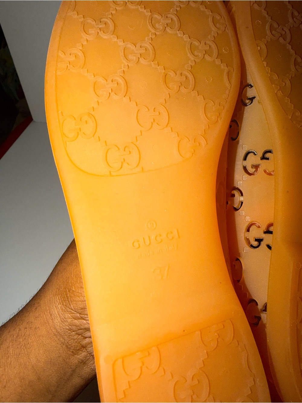 Gucci yellow/orange jelly ballet flats size 7 - Picture 5 of 8